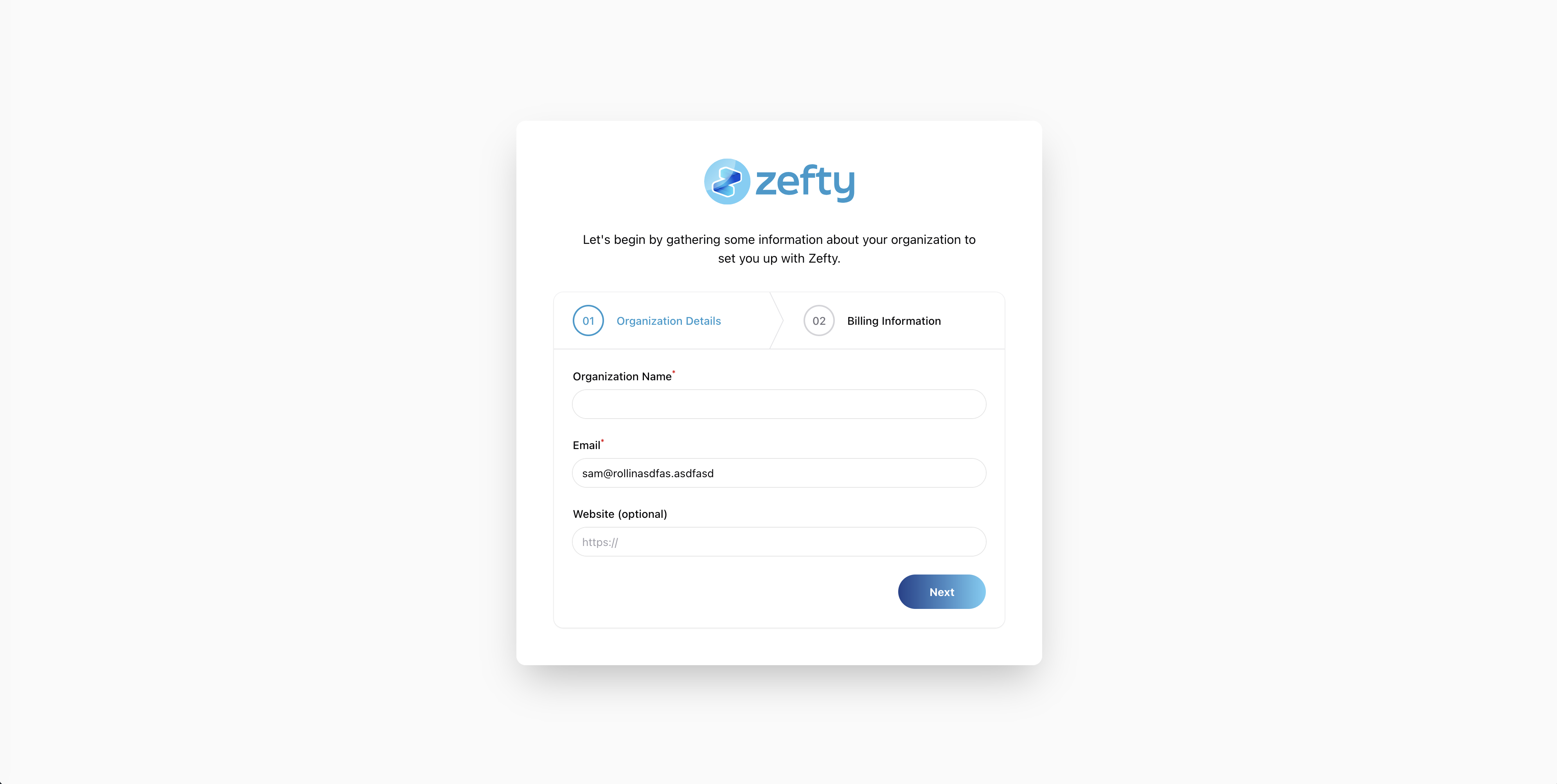 Create your account