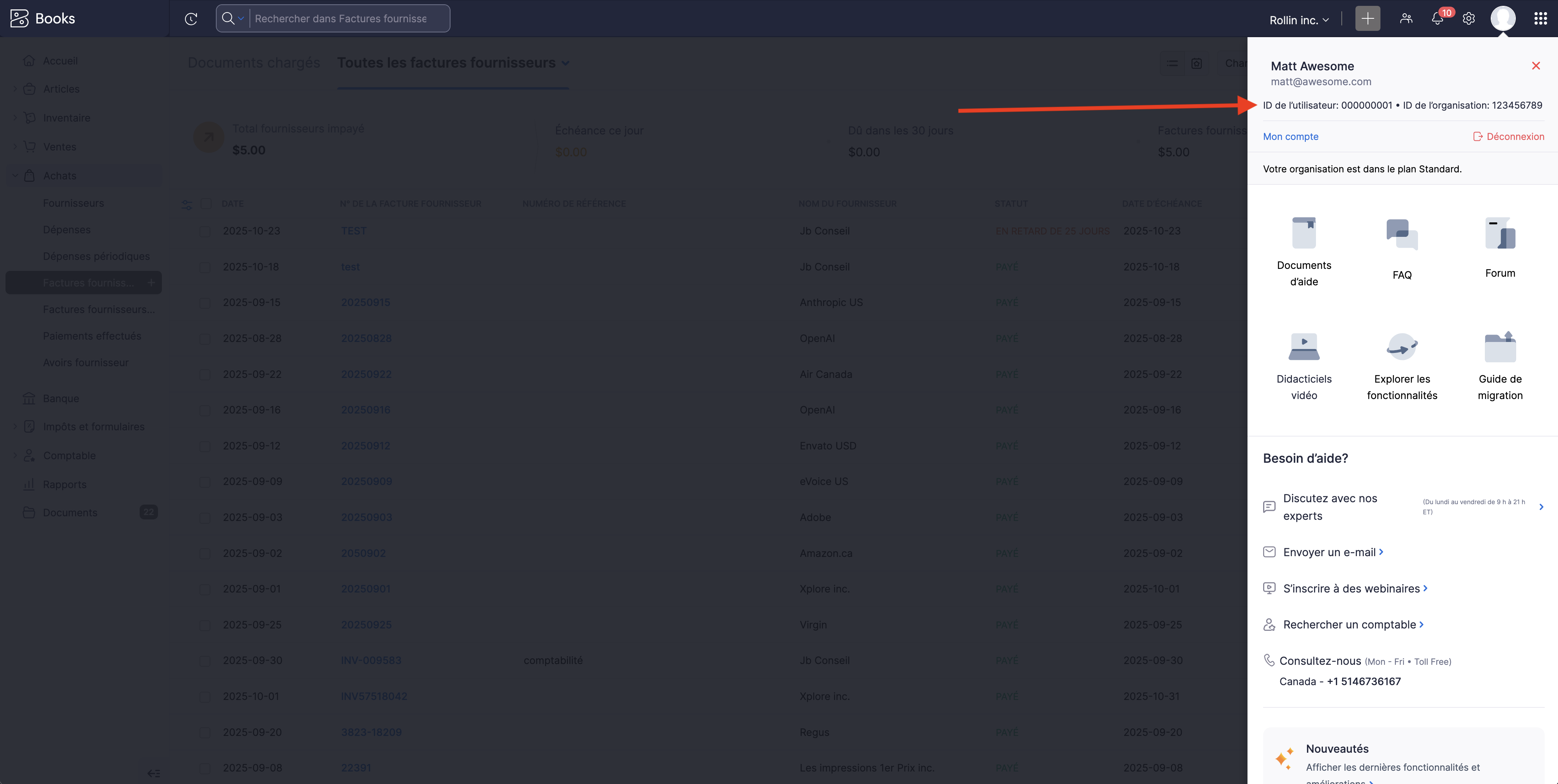 Zoho API console home page